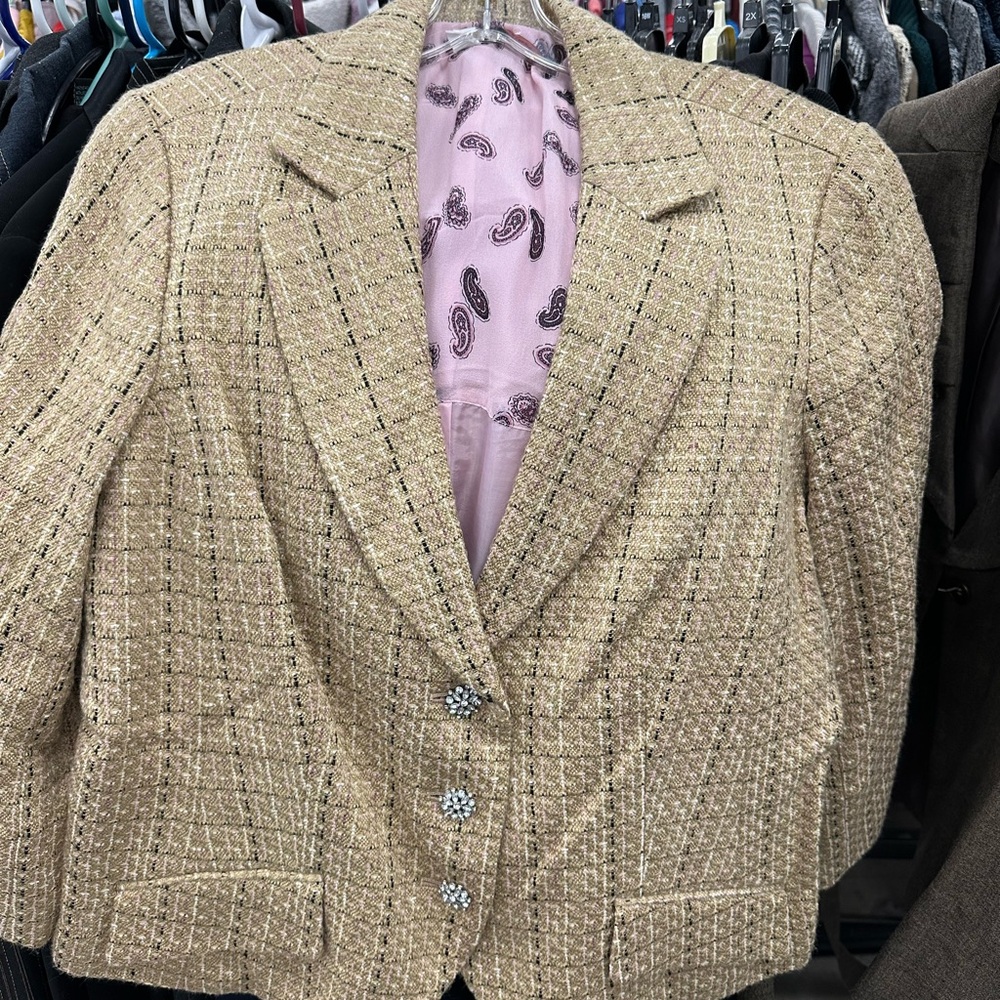 Zara Beige Tweed Blazer